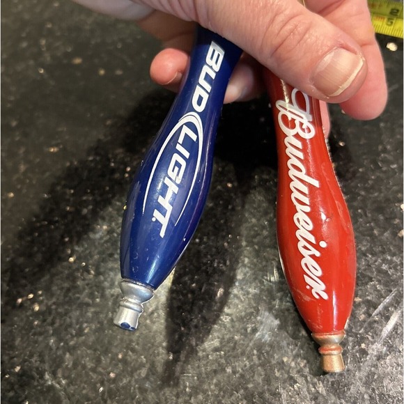 2 Two Small Budweiser Bud Light Beer Keg Tap Handles - Picture 12 of 12